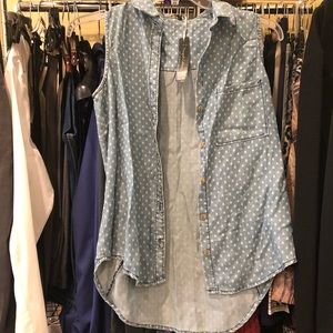 Short sleeve tribal print button down